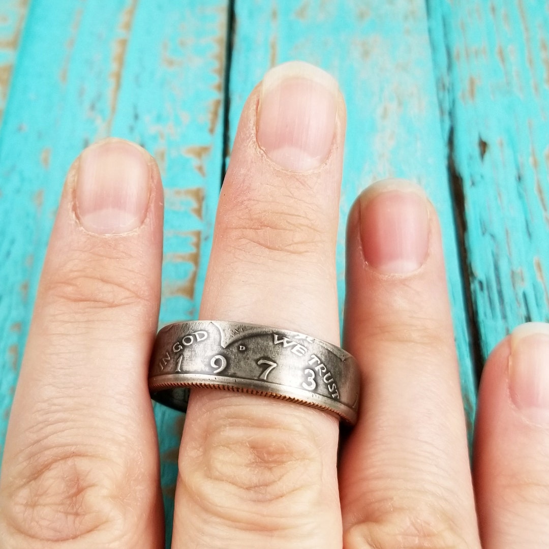 1973 Half Dollar Ring - Kennedy Half Dollar Coin Ring