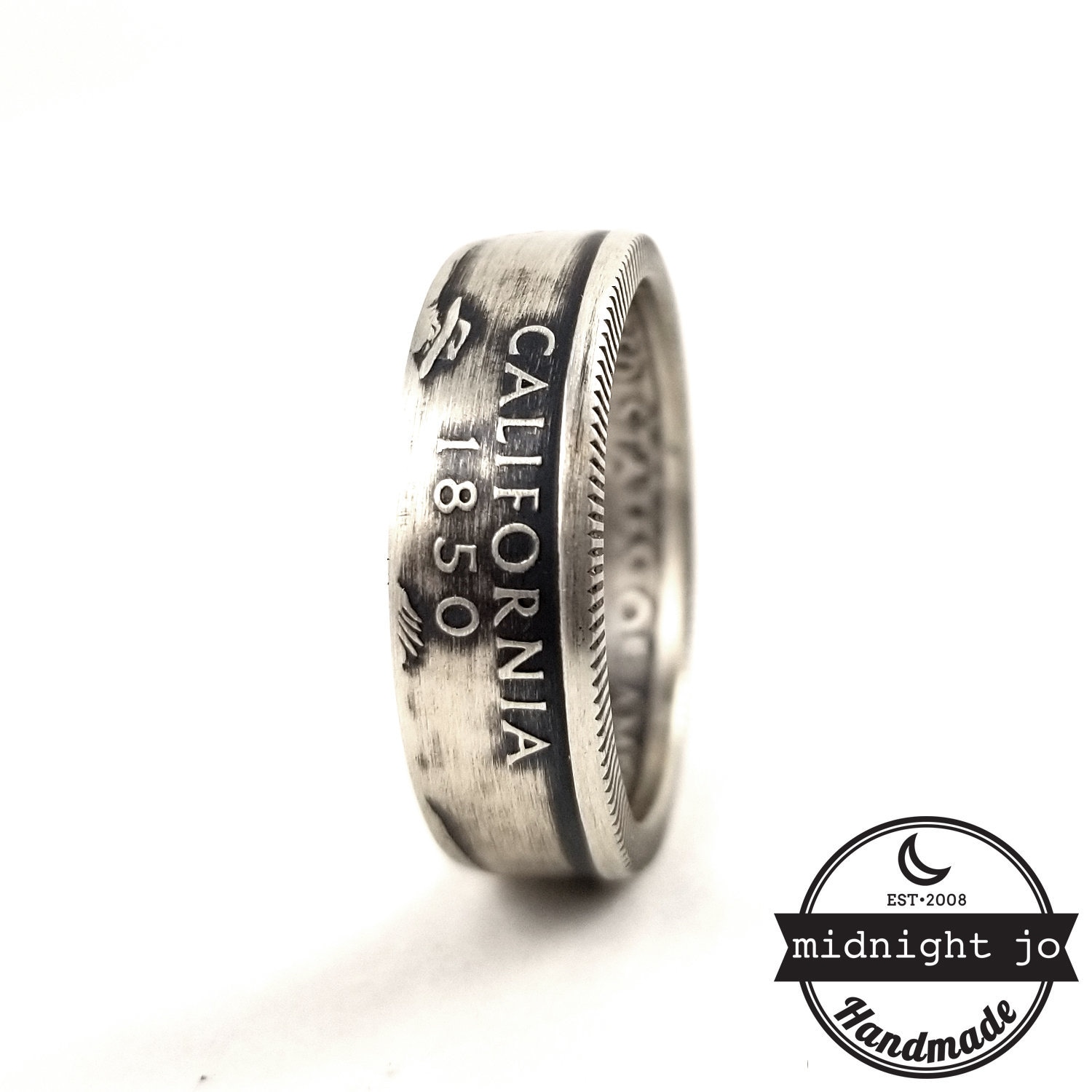 90% Silver California Coin Ring - Silver State Quarter Rings ...