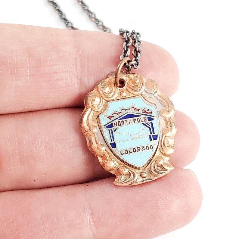 Vintage Colorado Travel Souvenir North Pole Colorado Souvenir Spoon Charm Necklace Travel Souvenir Charm