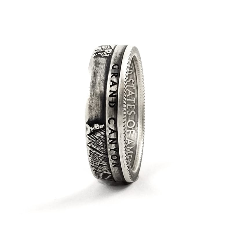 Silver Coin Ring Grand Canyon National Park Quarter Ring Double Sided Coin Ring Grand Canyon Coin Ring National Park Coin Jewelry image 1