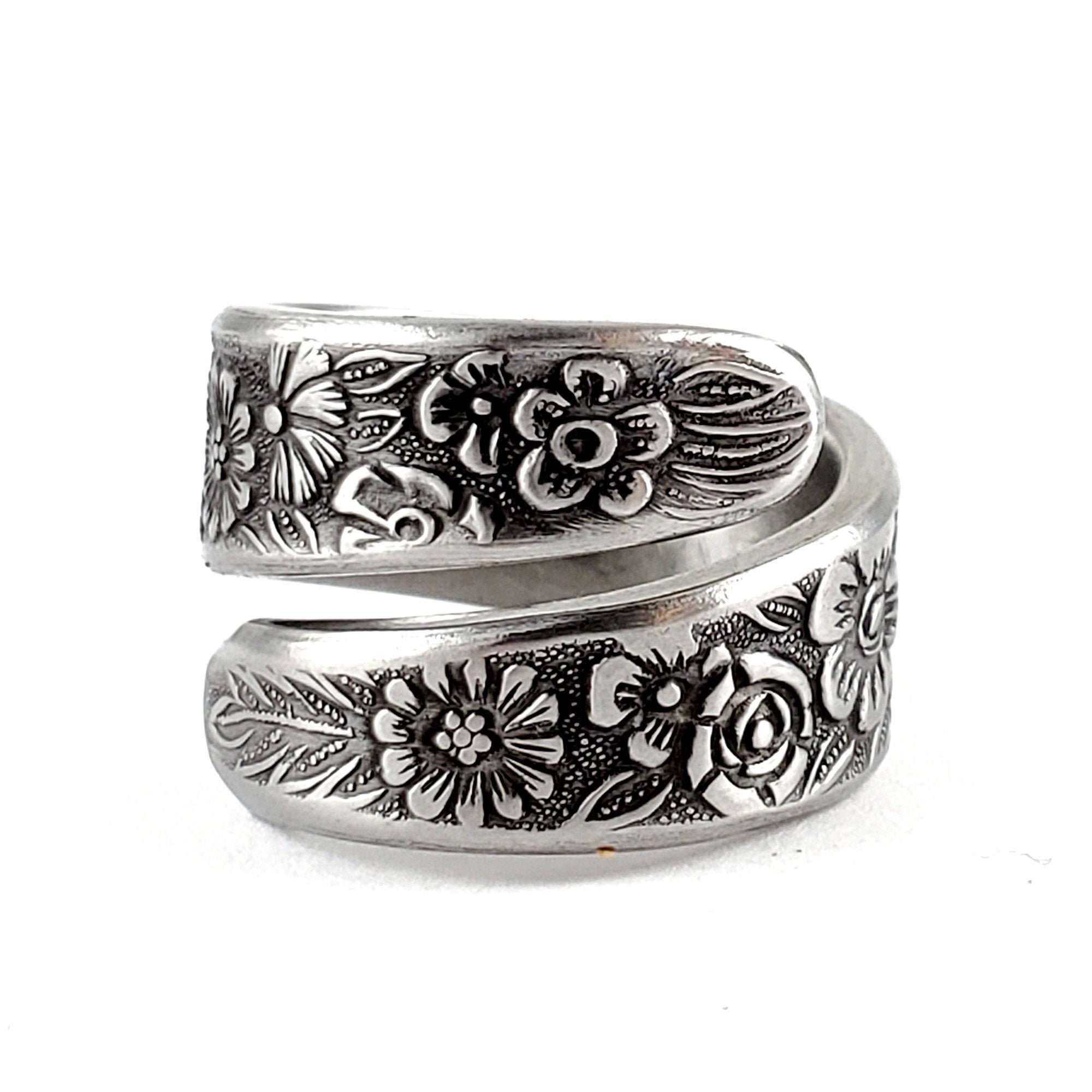 Interpur Jardinera Spoon Ring - Floral Spoon Ring - Wrap Around Ring - Stainless Steel Spoon Jewelry