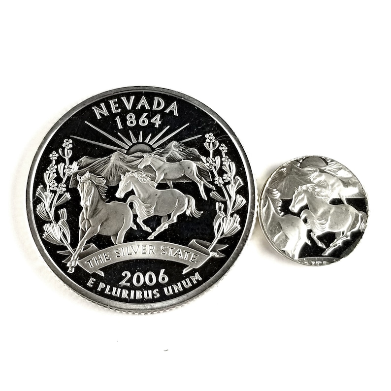 State Quarter Rings Silver Coin Ring 90/% Silver Nevada Coin Ring Matching Rings