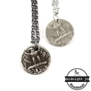 1965-1998 Washington Coin Charm Necklace - Layering Necklace - Eagle Necklace Pendant