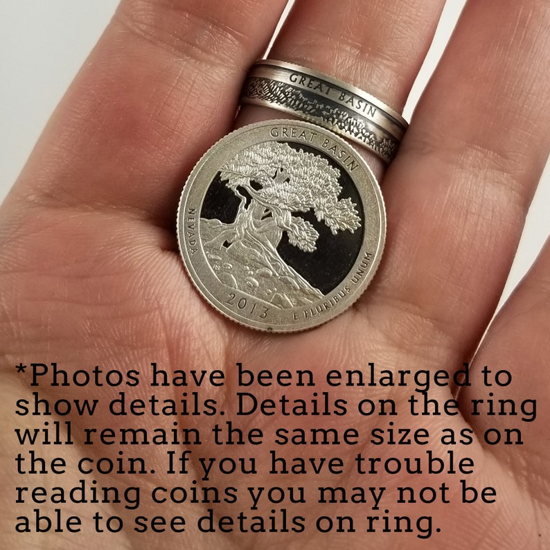 Silver Coin Ring Grand Canyon National Park Quarter Ring Double Sided Coin Ring Grand Canyon Coin Ring National Park Coin Jewelry image 7