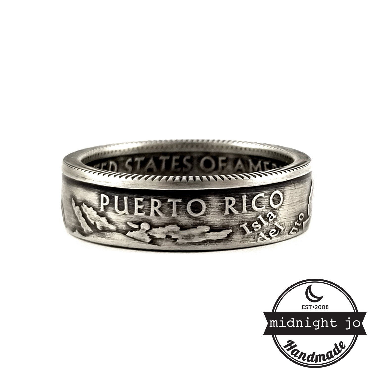 Puerto Rico Rings Silver Puerto Rico Coin Ring - Silver Quarter Rings - USA Coin Rings - Etsy