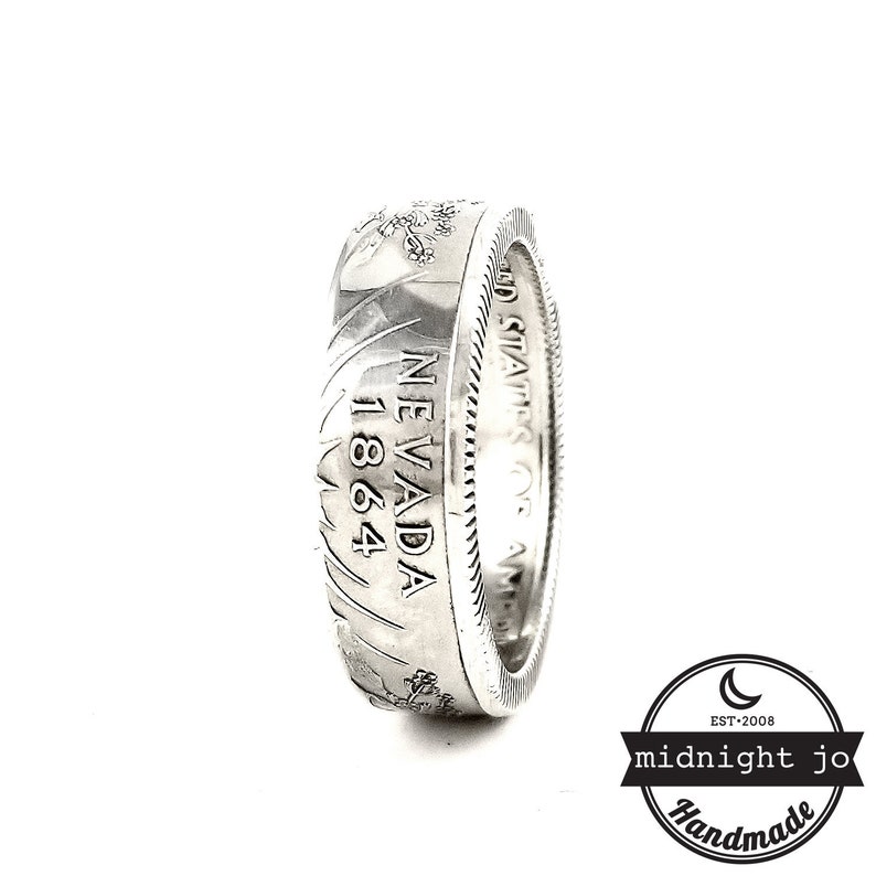 State Quarter Rings Silver Coin Ring 90/% Silver Nevada Coin Ring Matching Rings
