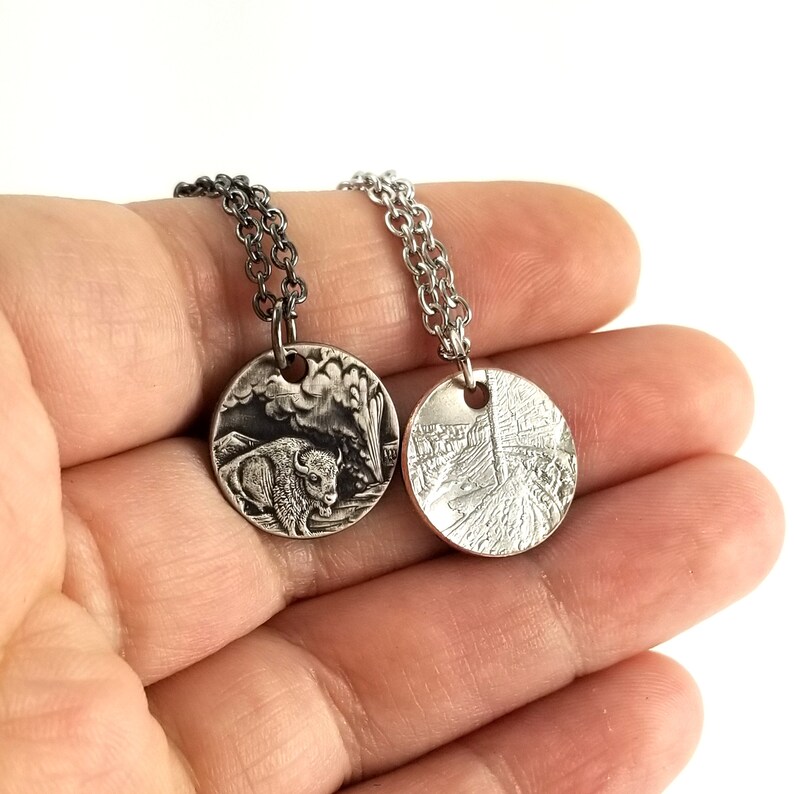 National Park Coin Ring /& Charm Necklace Coin Necklace Stackable Coin Ring Narrow Band Coin Ring