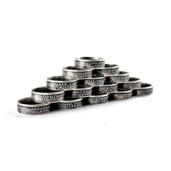 Silver quarter hotsell ring