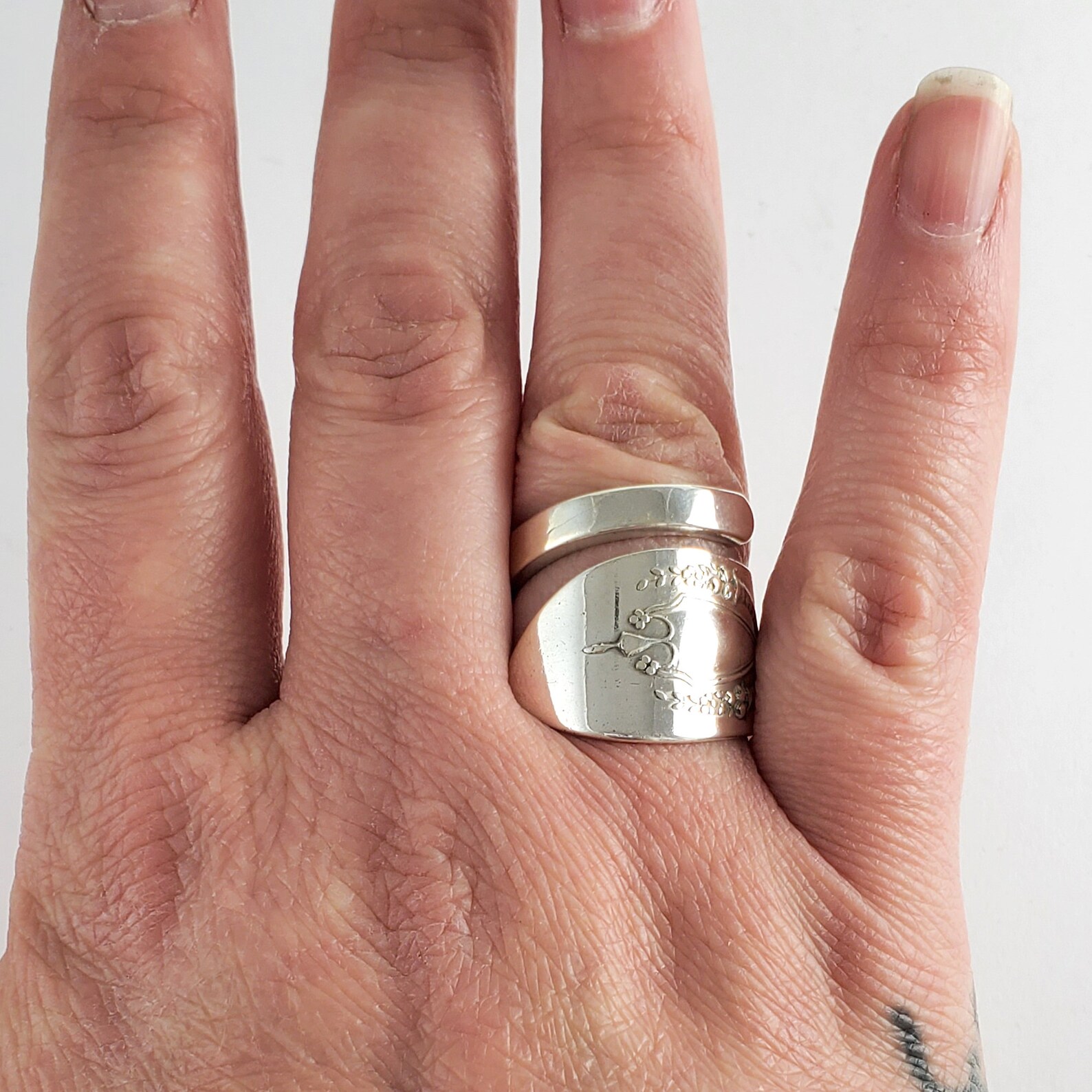 Sterling Silver Spoon Ring Lunt Mount Vernon Spoon Ring Etsy