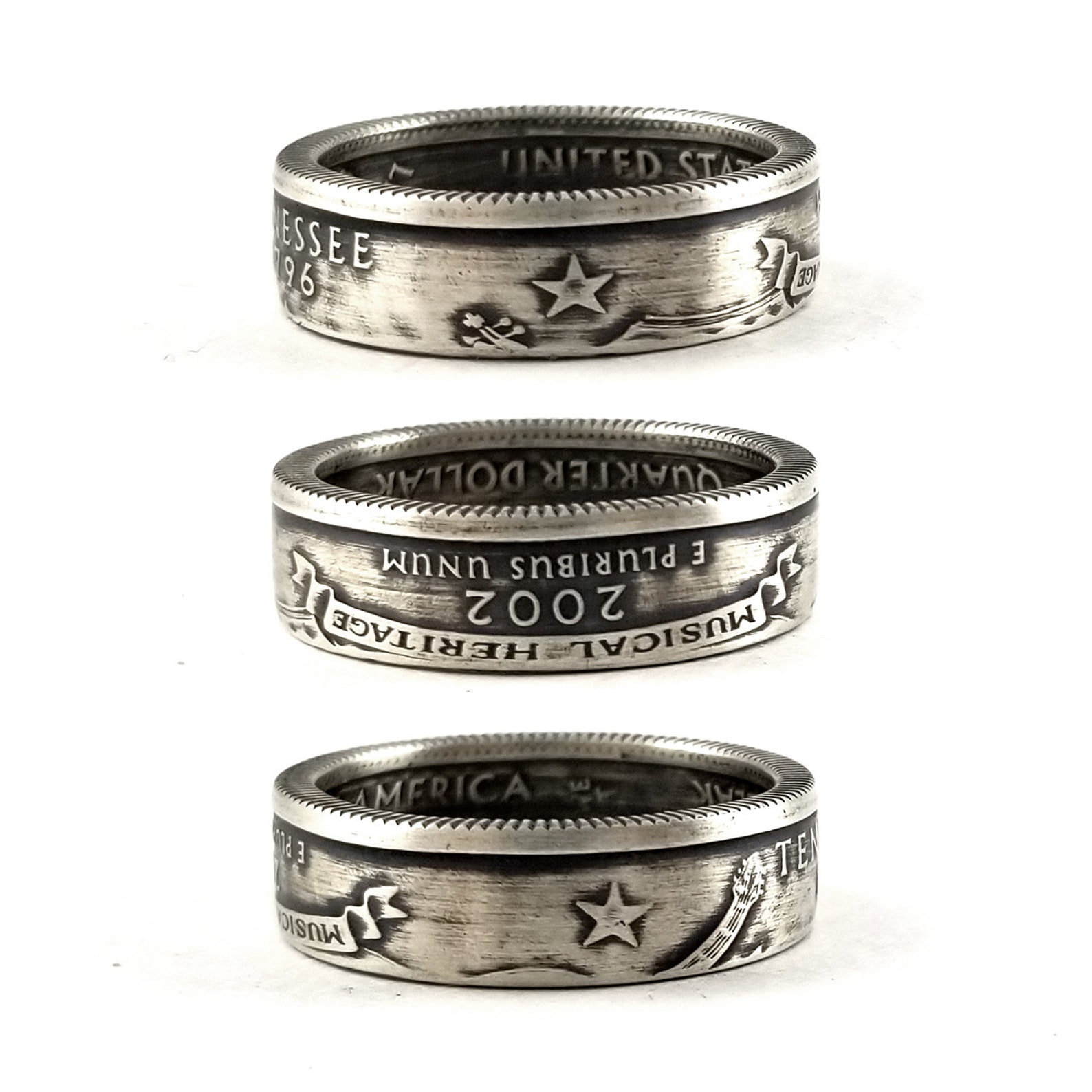 State Coin Rings Silver Tennessee Quarter Ring - 90% Silver State Coin Ring - Matching ...