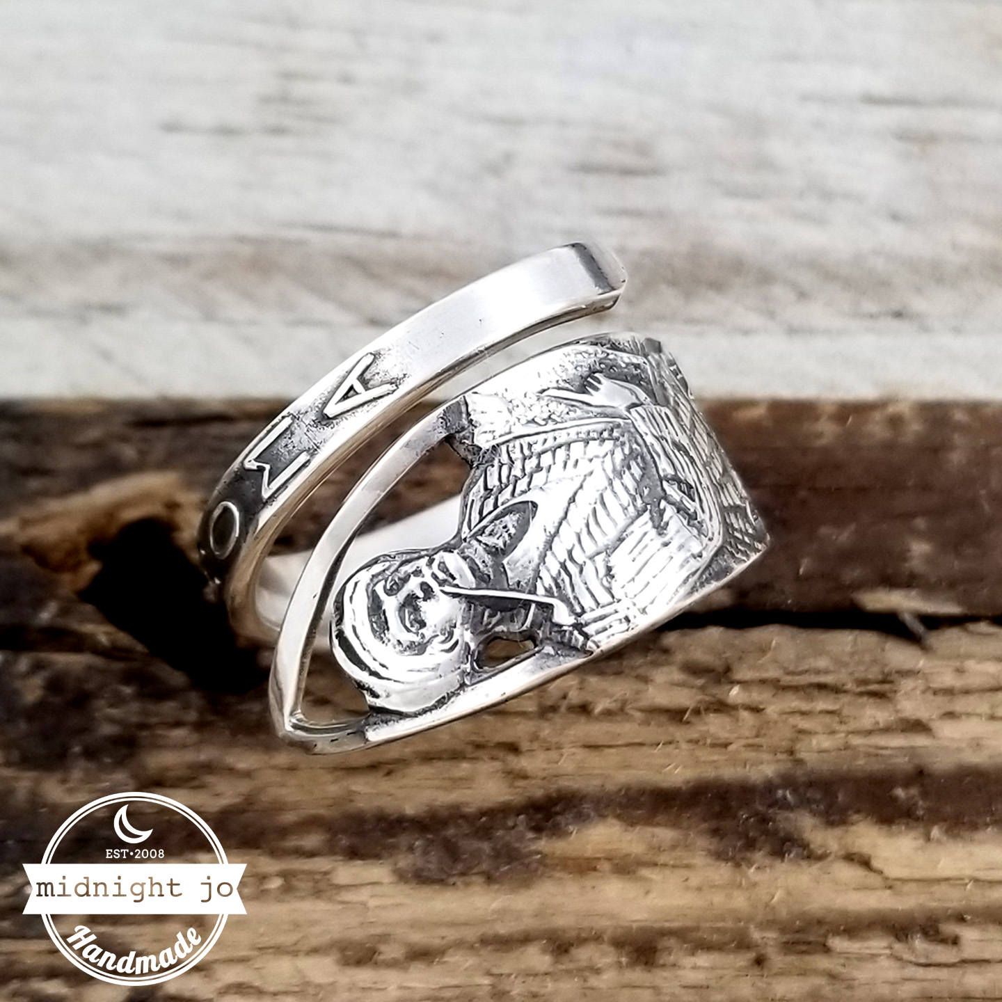 Vintage Sterling Silver Spoon Ring Oklahoma Ring Souvenir Etsy
