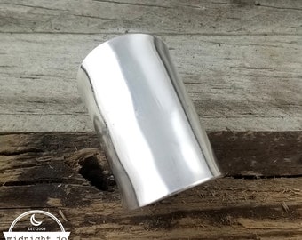 Silver Spoon Ring - Silver Shield Ring - Silver Ring - Flatware Ring - Sterling Silver Spoon Ring - Wide Ring Silver - Unique Gift for Her