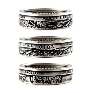 Silver Coin Ring Grand Canyon National Park Quarter Ring Double Sided Coin Ring Grand Canyon Coin Ring National Park Coin Jewelry image 3