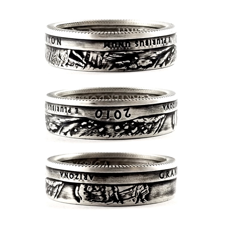 Silver Coin Ring Grand Canyon National Park Quarter Ring Double Sided Coin Ring Grand Canyon Coin Ring National Park Coin Jewelry image 3