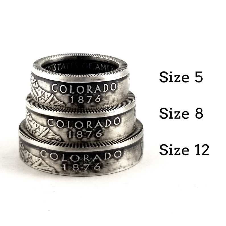 State Quarter Rings Silver Coin Ring 90/% Silver Nevada Coin Ring Matching Rings