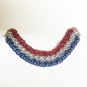 Patriotic Triple Row Helmsmaille Bracelet