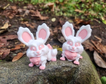 Articulated Bunny Figurine 3D Printed | Flexi Rabbit Fidget Toy, Cute Easter Desk Decor, Bunny Lover Gift, Kids Collectible Rabbit