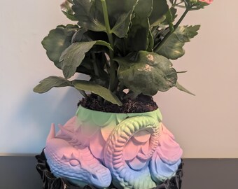 Mystical Dragon Planter: Fantasy Succulent Pot, Quirky Home Decor