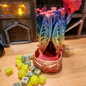 Dragon Castle Dice Tower, 3D Printed Dice Tower, Dice Tower and Holder, Dice Rolling Tower, Dice Roller, Tabletop Roleplaying Gaming
