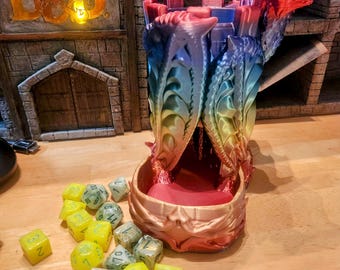 3D Printed Dragon Castle Dice Tower: Tabletop RPG Gaming Accessory