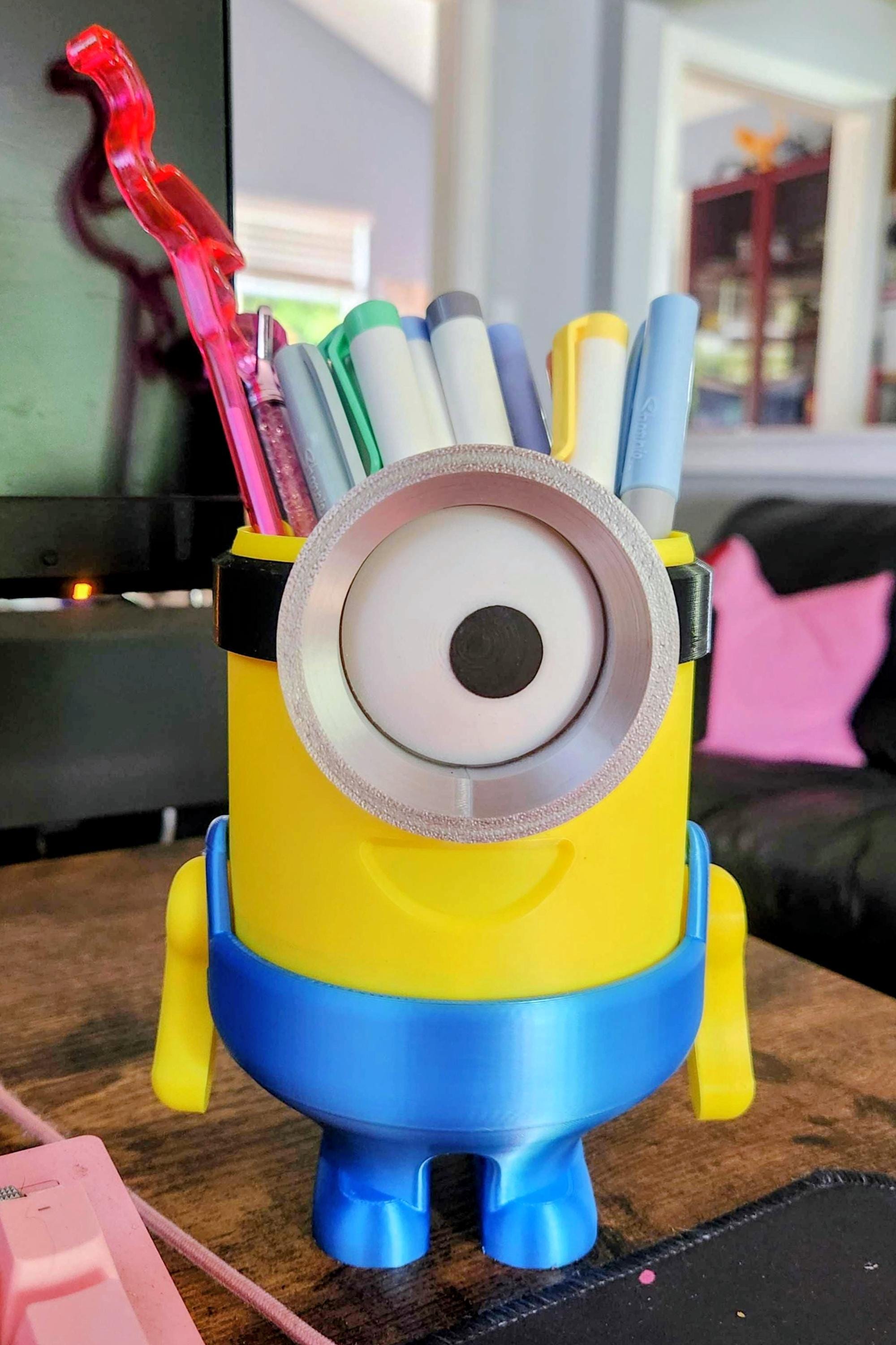 3D Printed Minion Planter: Desk Organizer, Pen & Toothbrush Holder