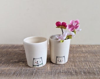 Mini cat vase set #8