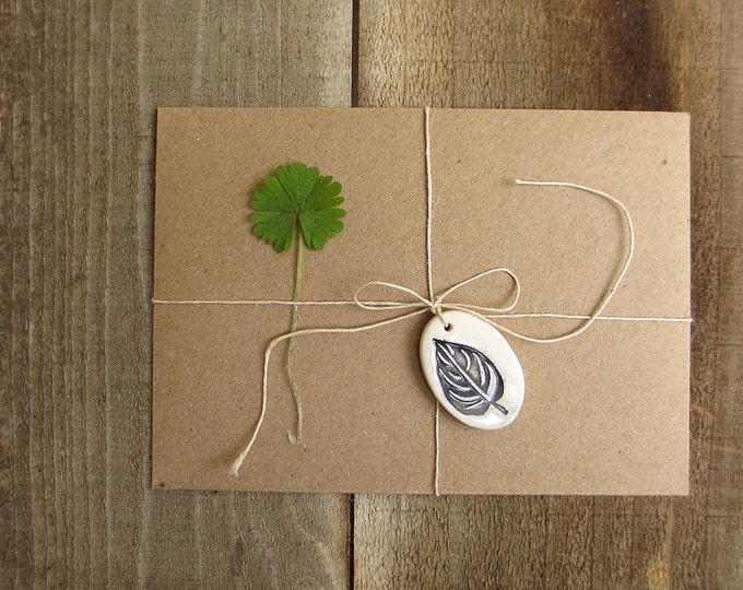 Four Ceramic Gift Tags Black and White Leaf Gift Tags Hand Etsy