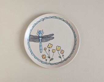 Dragonfly ceramic plate #1