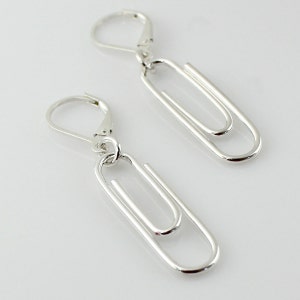 Sterling Silver Paper Clip Earrings - Paperclip Earrings - Geek, Geekery, Nerdy, Office Supply Lover
