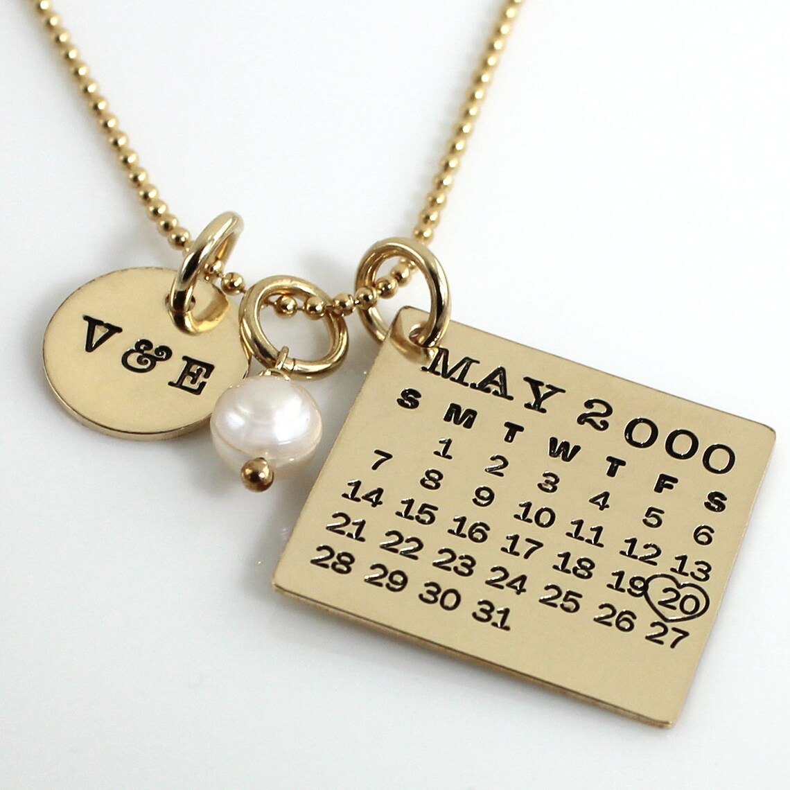 Personalized Calendar Necklace hand stamped Mark Your Etsy