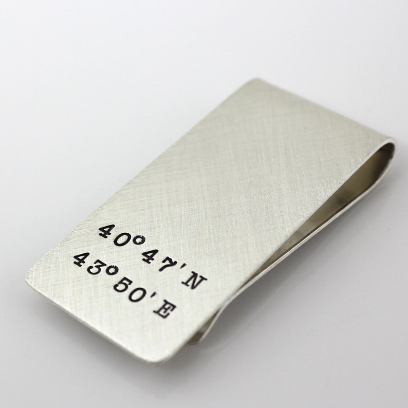 Geographic Coordinates Hand Stamped Personalized Sterling - Etsy