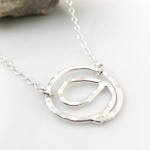 Gratitude Symbol Necklace - smaller size - hand made fine silver necklace