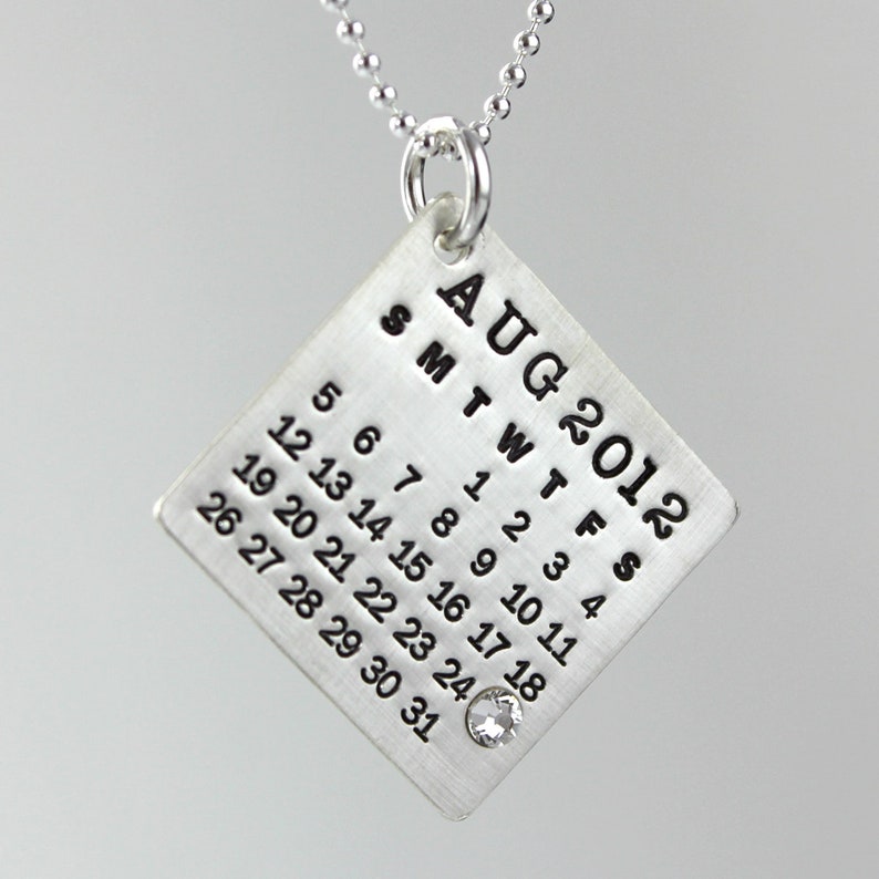 Calendar Charm Mark Your Calendar Charm With Crystal Hand Etsy