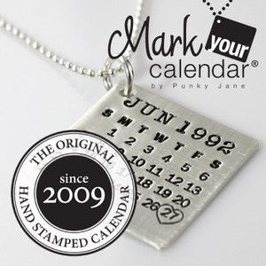 Keychain Mark Your Calendar Keychain hand stamped and personalized sterling silver key chain with name or message charm image 3