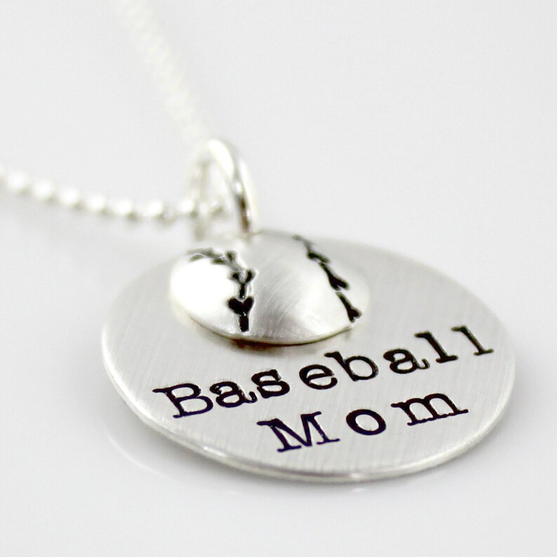 Baseball Mom Stack sterling silver necklace Etsy