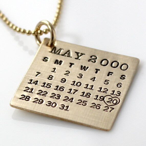 12 Month Calendar Heart Necklace with Diamonds in 18K Gold Vermeil - MYKA