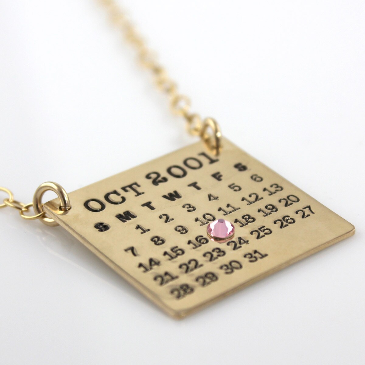 Personalized Calendar Necklace Gold Filled Mark Your Etsy Personalized Calendar Necklace Gold Filled Mark Your Etsy
