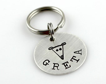 Greyhound pet tag - handstamped and personalized