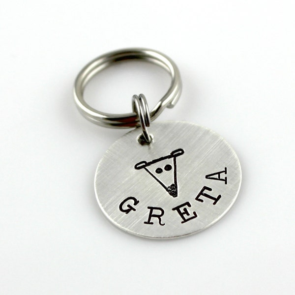 Greyhound pet tag - handstamped and personalized