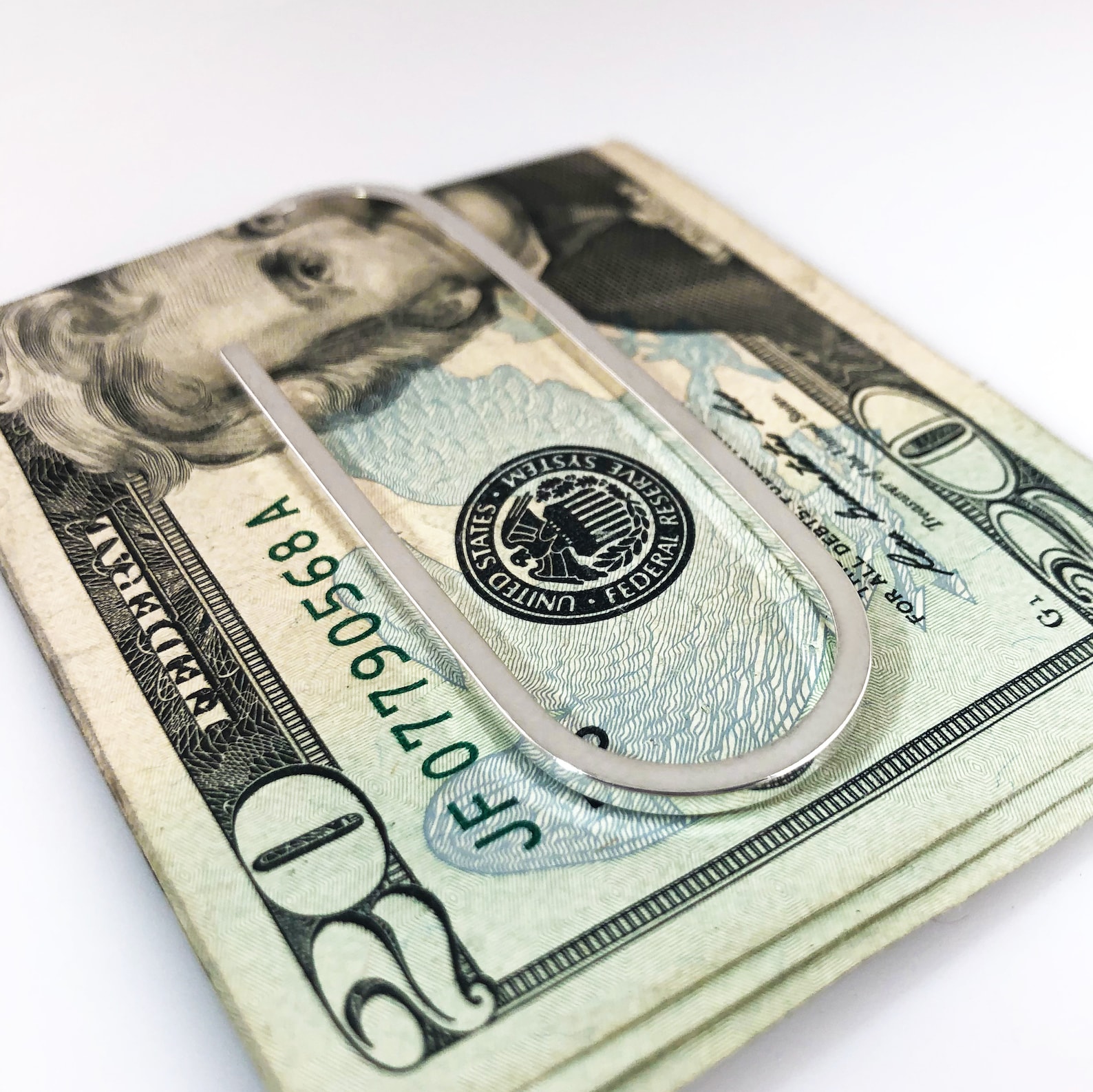 Paper Clip Money Clip Hand Sterling Silver Money Clip Etsy