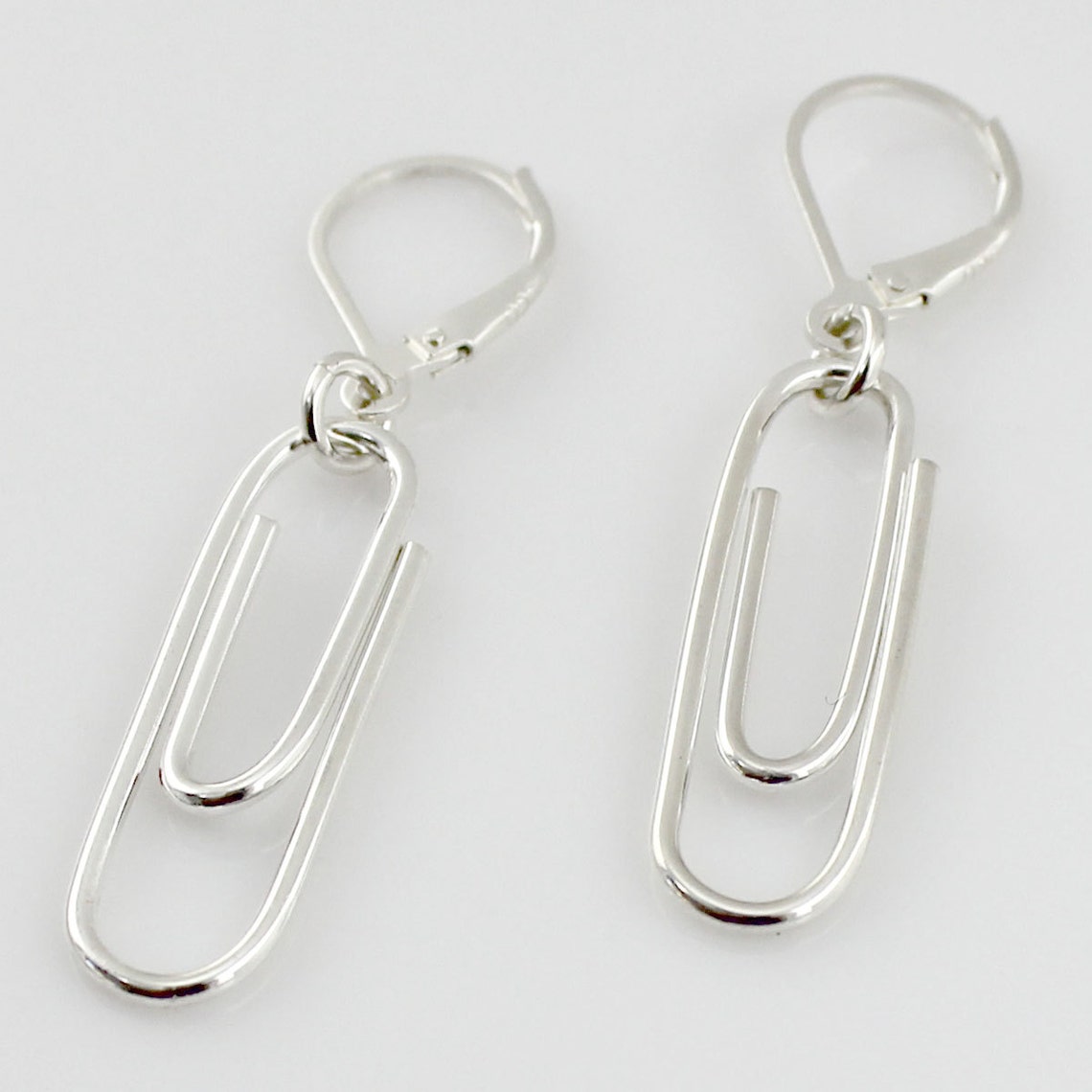 Sterling Silver Paper Clip Earrings Paperclip Earrings Etsy