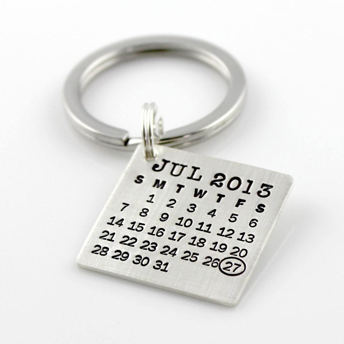 Keychain Hand Stamped and Personalized Mark Your Calendar Etsy