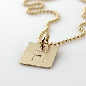 Scrabble Tile Inspired Necklace Hand Stamped and Personalized Gold Filled Initial Tile Necklace Words with Friends Inspired Necklace image 3