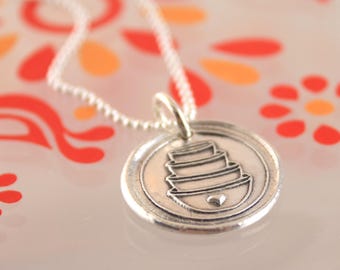 Pyrex Love | Pyrex Stack Wax Seal Inspired Necklace - handmade, fine silver