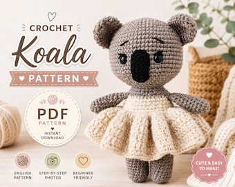 Crochet Koala Pattern | Amigurumi PDF Tutorial, Animal Toy (Instant Download)