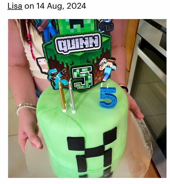 Dual Name Minecraft Cake Topper