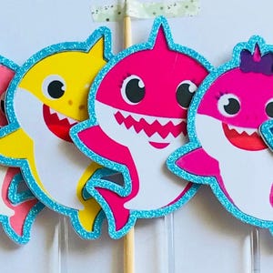 ELABORAZIONE PRIORITARIA Decorazioni per cupcake a forma di squalo bambino