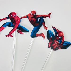 Spider-Man inspired cupcake toppers