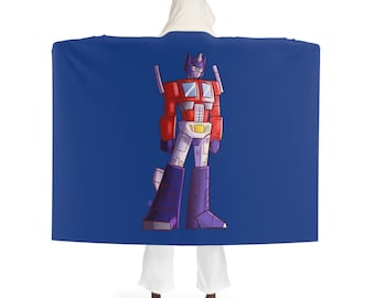 Optimus Prime Hooded Blanket – G1 Transformers Sherpa Fleece Throw
