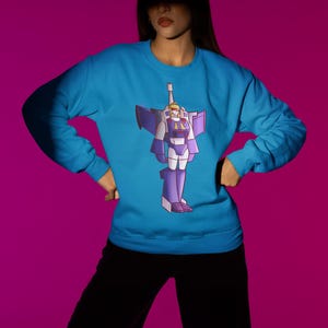 G1 Blitzwing 1D Transformers Crewneck Sweatshirt, Transformers Fan Gift, Autobot Decepticon Apparel, Cartoon Retro Style Jumper, Robot